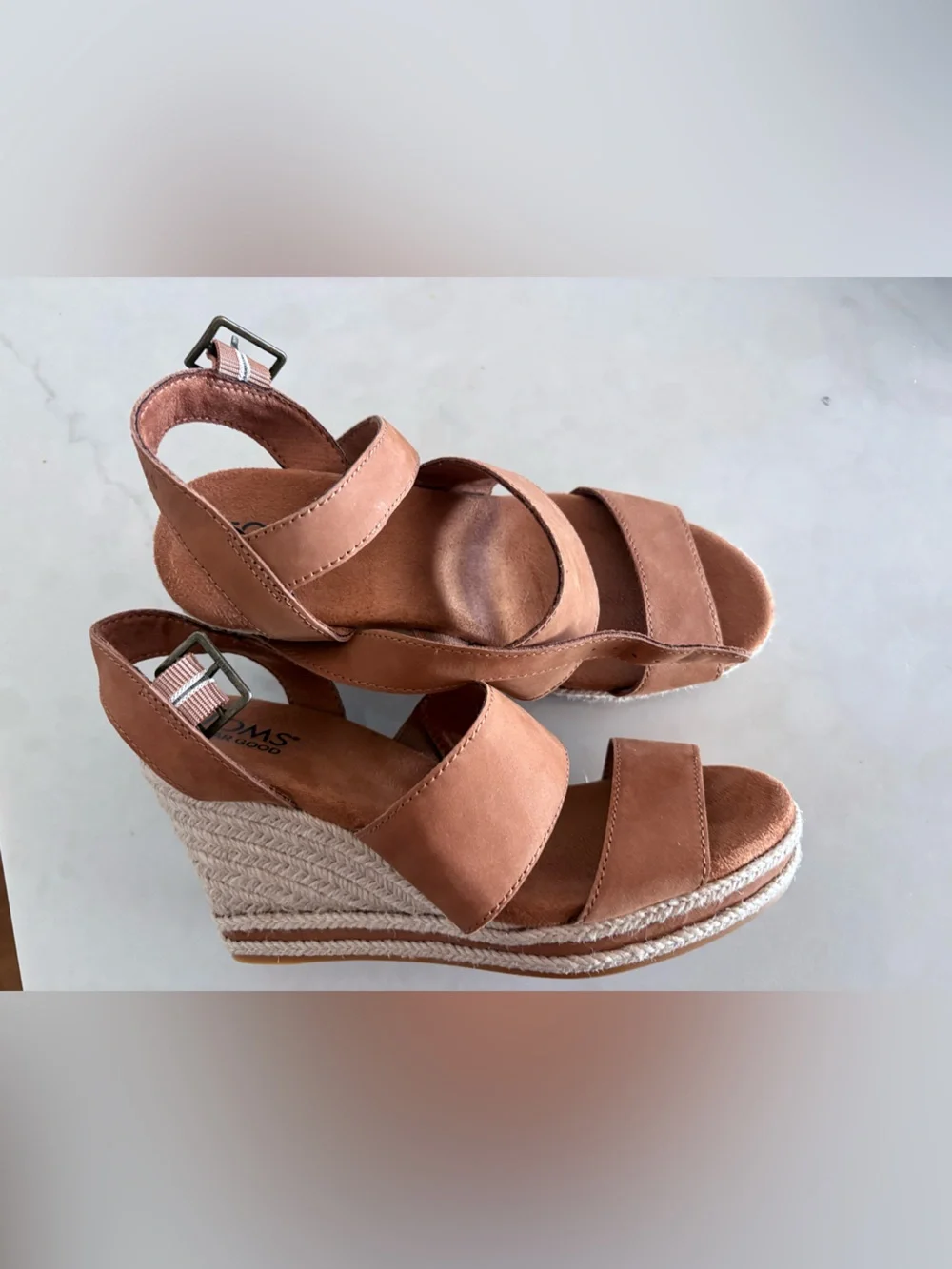 Toms Brown Espadrille Wedge Sandals - Women